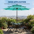 thumbnail image 4 of Memoryfield 10 ft Solar Patio Umbrella with LED Lights, 3-Tier Outdoor Market Umbrella with Ventilated Canopy, 8-Rib Umbrella for Deck & Pool, Turquoise Blue, 4 of 9