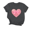 thumbnail image 2 of mihongmao Plus Size Valentine Shirts for Womens Printed Round Neck Short Sleeved Tshirt Gray L, 2 of 3