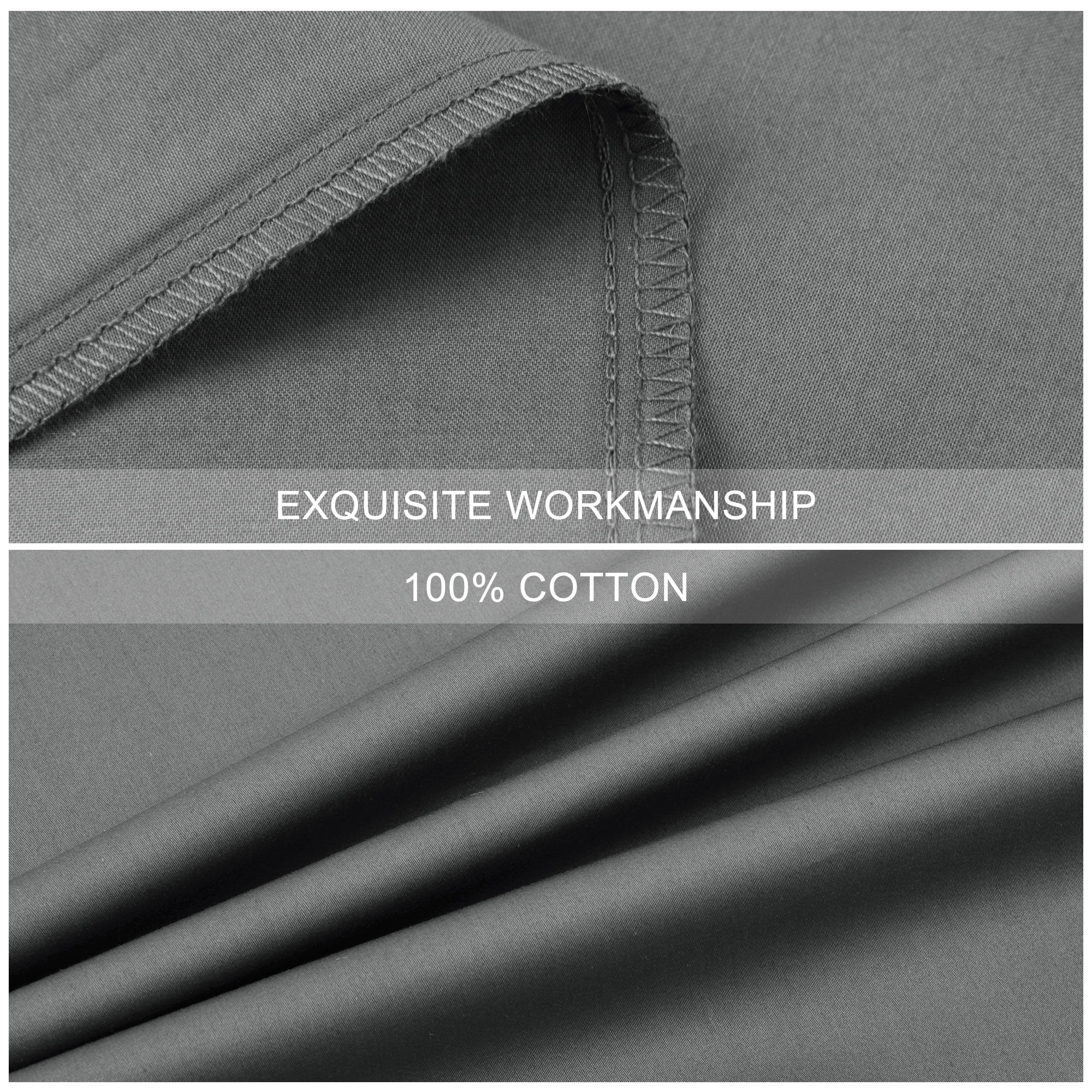Unique Bargains Cotton Body Pillowcase Breathable Envelope Dark Gray 20"x72"