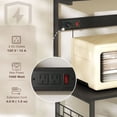 thumbnail image 3 of Distressed Black Kitchen Baker's Rack with Power Outlet & Adjustable Shelves - Coffee Bar Station for Living Room or Dining Area - 53.9" Height, 3 of 7