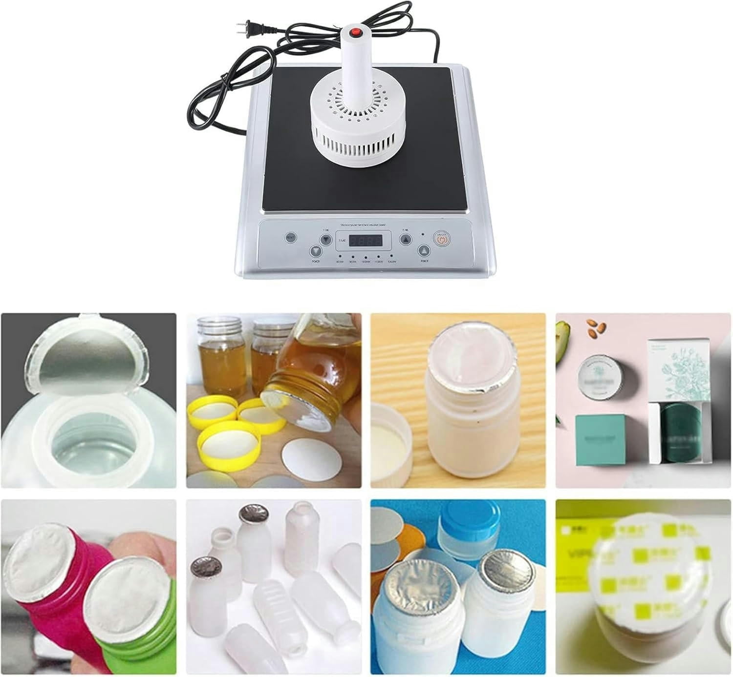 GXCZ Food Saver Vacuum Sealer Machine Handheld Induction Sealer 20-70Mm, Portable Manual Electromagnetic Induction Aluminum Foil Sealing Machine, Bottle Cap Sealer Heat Sealing Machine with Counting Function