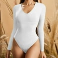 thumbnail image 4 of REALiKUN Women's Long Sleeve Deep V Neck Bodysuits Tops Going Out Body Suits Jumpsuits Costume Outfits, 4 of 4