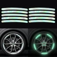 thumbnail image 4 of Glow in Dark Reflective Wheel Hub Stickers, High Visibility PVC Safety Decals for Night Driving, Car Bike Motorcycle Accessories, 4 of 6