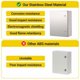 thumbnail image 4 of Qinaqin cm de Anchoaterproof Electrical Junction Caja 20" x 16" 8" Stainless Steel Alturainged IP65 Profundidadustproof Enclosure Outdoor con Mounting Plate, 4 of 8