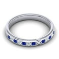 thumbnail image 3 of 0.30 Ct New Round Cut Natural Diamond Blue Sapphire Gemstone Anniversary Eternity Band for her Solid 14K White Gold Size 6.5 by Diamond-Capitals, 3 of 8