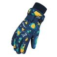 thumbnail image 2 of Zando Kids Snow Gloves for Toddler Girls Boys Waterproof Gloves Kids Gloves Winter Toddler Mittens for Winter Sports Navy 4-6, 2 of 5