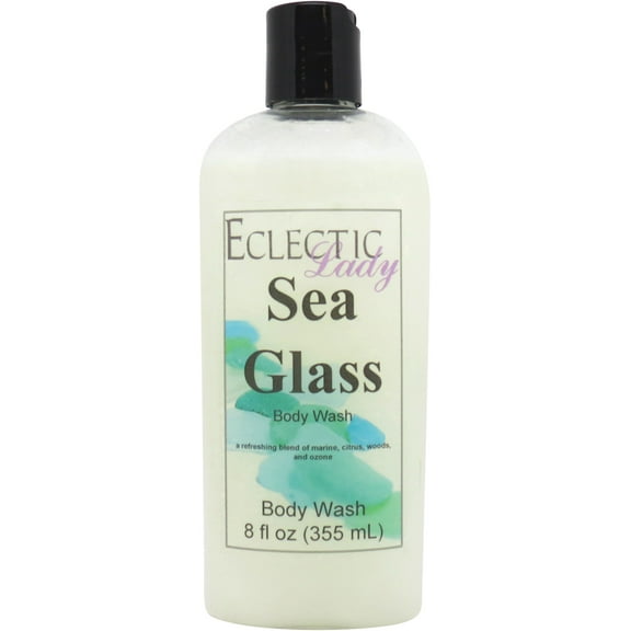 Sea Glass Body Wash by Eclectic Lady, Liquid Shower Gel for Women and Men, 8 Ounces