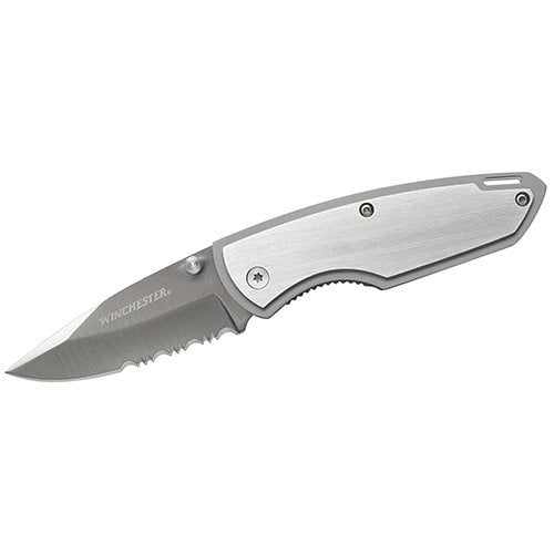 Winchester All Steel Clip Folding Knife, Serrated Edge [31000312