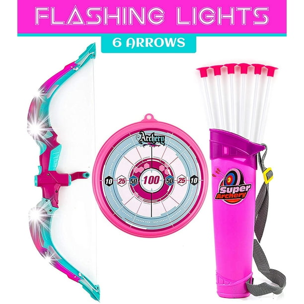 Toysery Bow and Arrow for Kids with LED Flash Lights 