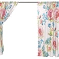 thumbnail image 4 of Floral Roses Flowers Semi Sheer Curtains Window Voile Drapes Panels Treatment-55x84in for Living Room Bedroom Kids Room, 2 Pieces, 4 of 4