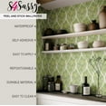 thumbnail image 4 of S4Sassy Green Teardrop Leaf Wallpaper- Monochrome Botanical Wall Covering,25"x60" Self-Adhesive Vinyl Wallpaper, Decorative Wall Wrap, Easy DIY Decor For Bedroom, Living Room, Living Space, 4 of 9
