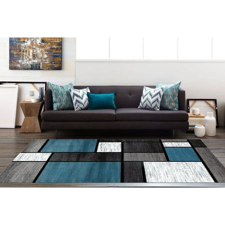 Blue Black White Grey Polypropylene Contemporary Modern Bo Area Blue Black White Grey Polypropylene Contemporary Modern Bo Area Rug Or Runner