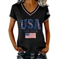 thumbnail image 4 of Women's Short Sleeve T-shirt Women'S 250Th Anniversary Print V Neck T Shirt 250Th Anniversary Tshirt Patriotic Tee Womens Tops, 4 of 4
