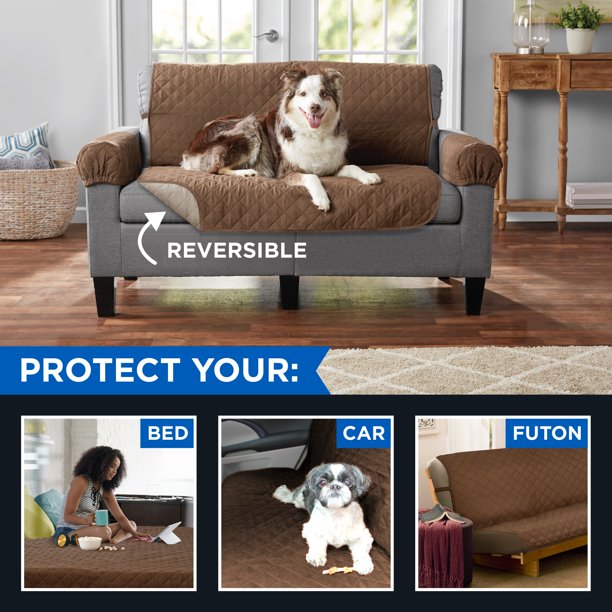 Mainstays 3Piece Reversible Microfiber Loveseat Pet Cover Protector