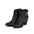 thumbnail image 5 of Women Leatherette Zip Gold Tip Riding Ankle Bootie CI61, 5 of 5