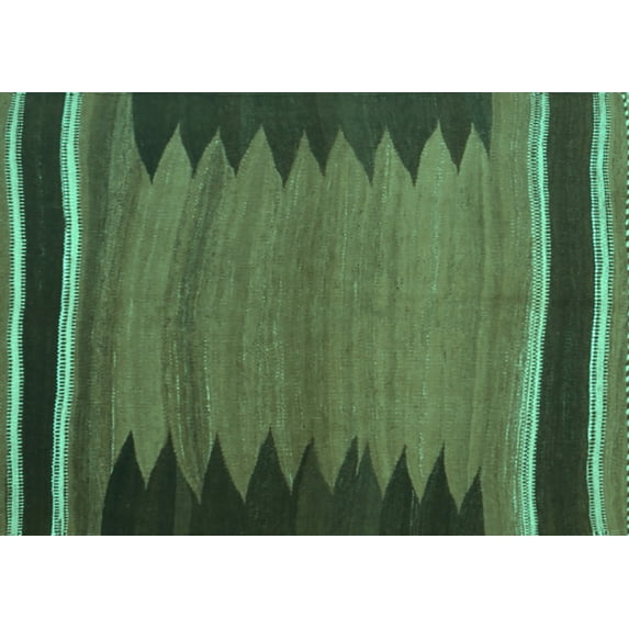 Ahgly Company Indoor Rectangle Abstract Turquoise Blue Contemporary Area Rugs, 7' x 10'