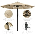 thumbnail image 7 of Yaheetech 11FT Outdoor Patio Umbrella with 32 LED Lights and Push Button Tilt, Tan, 7 of 7