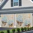thumbnail image 3 of Blue Hydrangea Garage Door Cover Banner 6 x 13 FT, Flowers Leaves Butterfly Retro Khaki Garage Door Curtains Backdrop with Grommets for Indoor Outdoor Wall Party Porch Yard Decorations Background, 3 of 9
