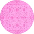 thumbnail image 1 of Ahgly Company Indoor Round Oriental Pink Traditional Area Rugs, 4' Round, 1 of 4