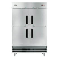 Koolmore 54" Commercial Stainless Steel Half Door Reach-In Refrigerator - Silver