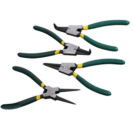 

4pcs Heavy Duty 7 Circlip Pliers Set External Internal Snap Ring Plier Straight Curved Retain Working Hand Tool