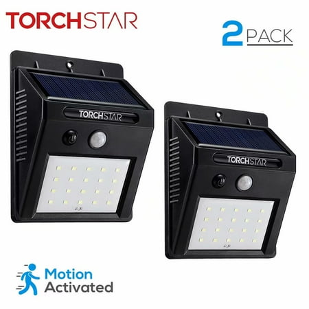 20 Led 320lm Outdoor Solar Powered Motion Sensor Lights 20 Led 320lm Outdoor Solar Powered Motion Sensor Lights Wireless Wall Black Pack Of 2 Com