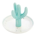 thumbnail image 6 of Cactus Ring Holder, Jewelry Organizer Dish for Women (Teal/White with Gold Foil Polka Dots, 5x4 in), 6 of 10