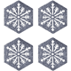 thumbnail image 1 of Posavasos de fieltro de copo de nieve de árbol de Navidad de 4 piezas (gris claro) MFZFUKR CPB-DE-LYY1272-6, 1 of 5