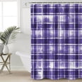 thumbnail image 4 of Waterproof Shower Curtain, Purple Checkered Polyester Fabric Bathroom Curtains with 12 Hooks, 36" W x 72" H, Vintage Watercolor Purple Plaid Quick-Drying Bathtub Curtain, 4 of 6