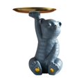 thumbnail image 2 of Sosteniendo La Bandeja de Almacenamiento, Lindo Oso Esculturas de Animales Llaves de Resina de Dulces Joyas Pendientes Titular Inicio Sala de Es Gris BLESIY bandeja de frutas, 2 of 7