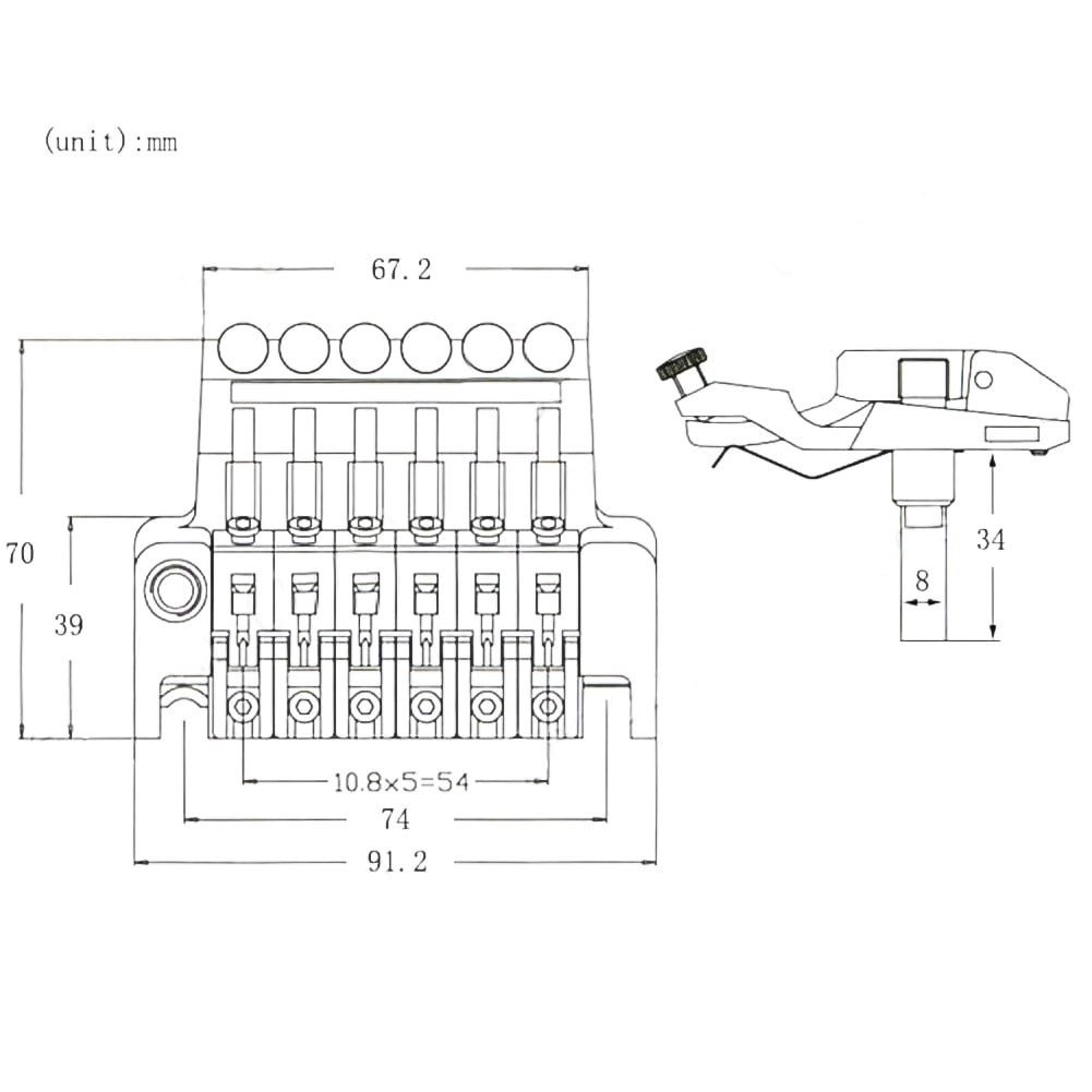 High Quality Double Locking Tremolo Bridge Set for Electric Guitars -
