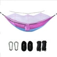 thumbnail image 2 of Sentmoon Hamac Intérieur Double Hamac en Toile Parachute Camping Moustiquaire Incluse Anti-Insectes Extérieur Portable Léger Hamac de Randonnée avec Moustiquaire Voyage Randonnée Lit Suspendu, 2 of 7