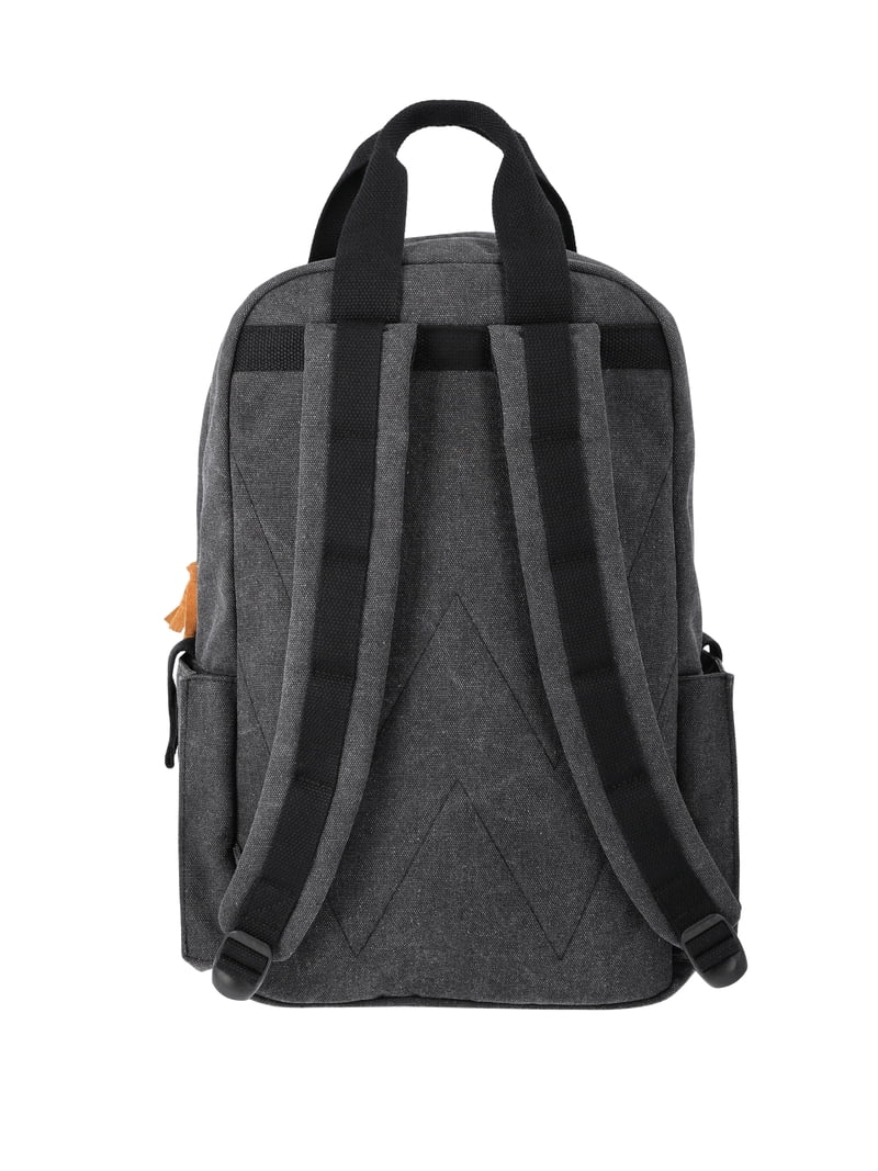 black canvas laptop backpack Womens Bags adjustable padded shoulder straps and thoughtful leather accents VanBasic Canvas Backpack Unisex Vintage
