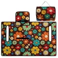 thumbnail image 5 of Whosucclay Retro Floral Golf Cart Seat Cover, 4 Convenient Pockets Seat Towel Seat Blanket for EZGO Club Car 2 Person Carts, 5 of 9