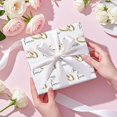 thumbnail image 3 of Wedding Wrapping Paper Roll, Mini Pink Bows and Golden Rings with Always & Forever Text Design, Elegant Gift Wrap for Wedding, Anniversary, Bridal Shower, 17 Inches x 16.4 Feet, 3 of 4