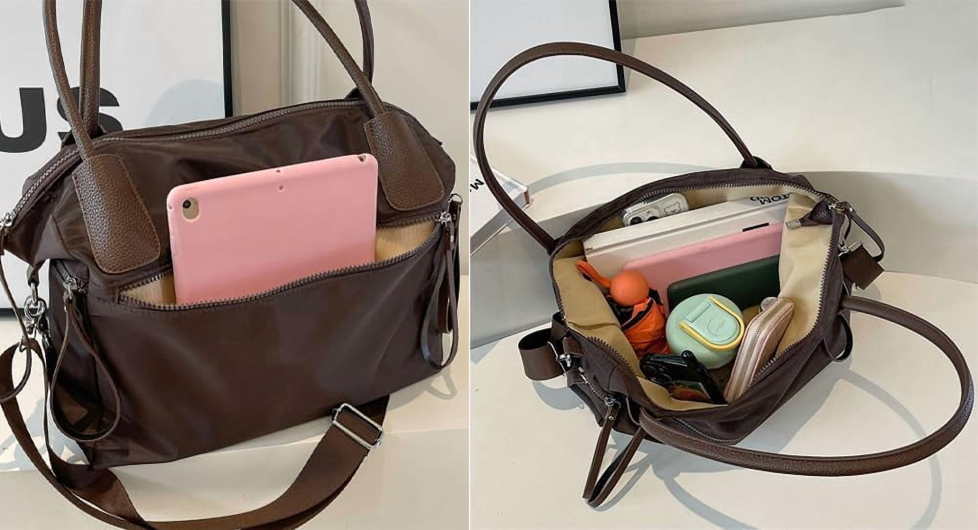Zhengup Large Handbags for Women Top-Handle Purse Roomy Casual Shoulder Crossbody Bags Nylon Travel Working Tote Purse
