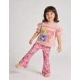 thumbnail image 5 of Disney Lilo & Stitch Outfits for Girls Short Ruffle Sleeve Shirt & Stretch Flare Leggings for Toddler (Peach, 2T), 5 of 5