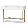 thumbnail image 3 of Baxton Studio Galia White Finished Wood and Gold Metal 1-Drawer Console Table, 3 of 10