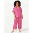thumbnail image 5 of Joyspun Women's Woven Cropped Pajama Pants, Sizes S to 3X, 5 of 6
