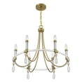 thumbnail image 4 of Warm Brass and Chrome Six Light Chandelier from the Mayfair Collection, 4 of 6