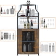 thumbnail image 6 of Zzistar Corner Bar Cabine, Wine Cabinet with Removable Glass Shelves, Sideboard Buffet Cabinet, 6 of 7