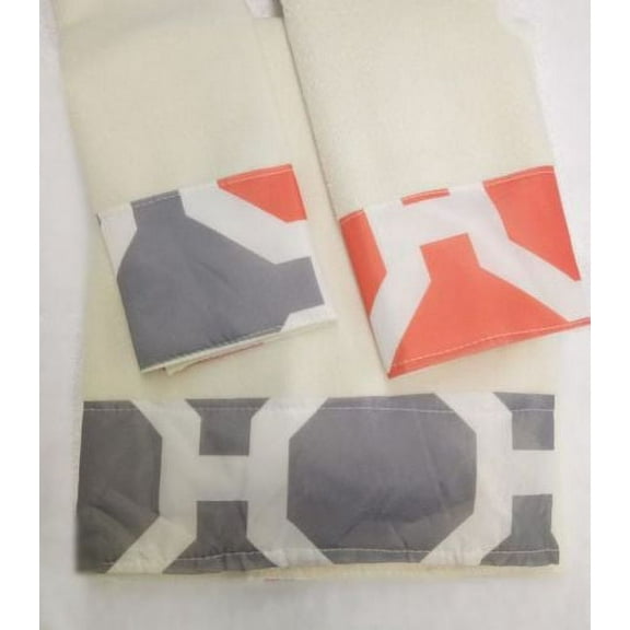 Empire Home Fashion Cotton Bath Towel Sets, Pink and Gray, 3 Count