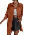 thumbnail image 1 of FAIWAD Womens Plus Size Shirts Long Sleeve Button Down Casual Blouse Solid Color Dressy Basic Work Tops, 1 of 5