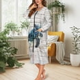 thumbnail image 3 of Xoenoiee Turtle Wood Paint Splatter Print Women Long House Coat Zipper Front Robes Full Length Nightgowns with Pockets Loungewear Bathrobe, S, 3 of 7