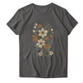 thumbnail image 3 of Sokhug T Shirts for Women Crewneck Flowers Graphic Tees Summer Cute Shirts Short Sleeve Tops, 3 of 3