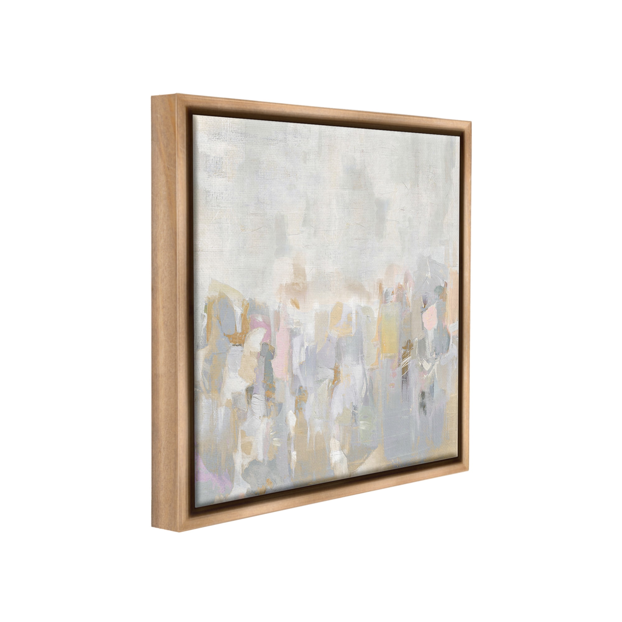 Stupell Industries Grey Gradient Landscape Abstract Painting Brown Floater Framed Canvas Art Print Wall Art, 25 x 25
