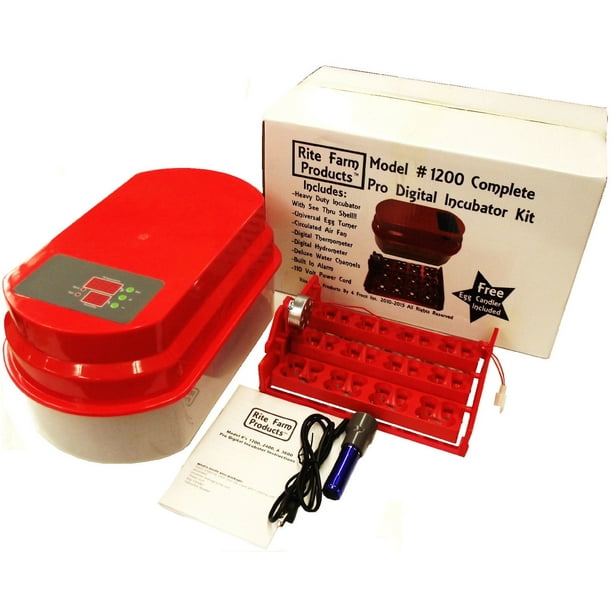 RITE FARM PRODUCTS 1200 PRO DIGITAL 48 QUAIL 12 CHICKEN EGG INCUBATOR