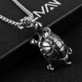 thumbnail image 3 of Collar HZMAN Vintage Tortoise Turtle de acero inoxidable, 3 of 5