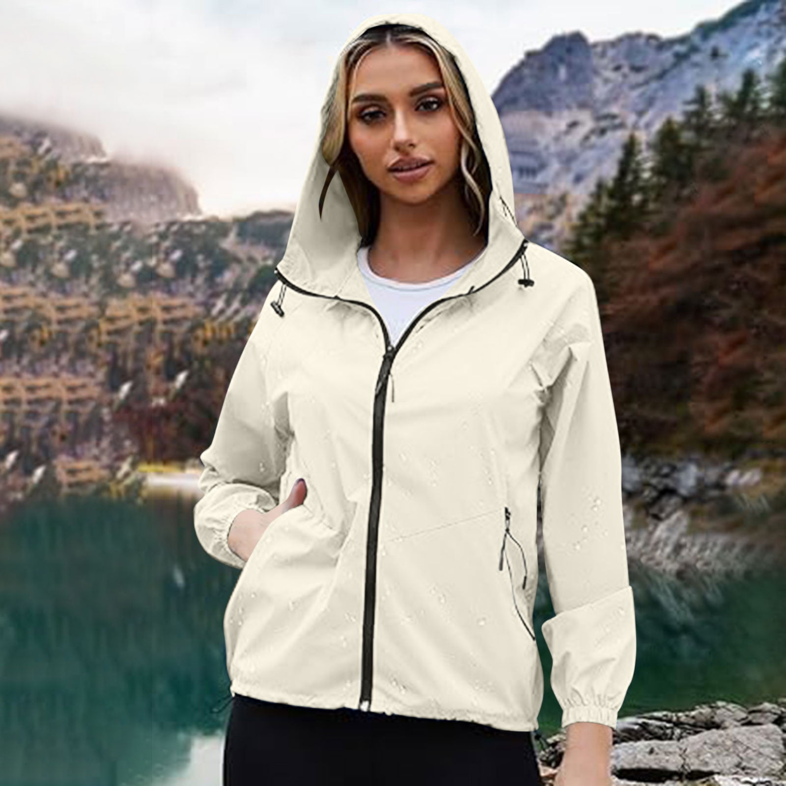 Doudoune Légère Femme Bastwahl - Veste Compacte Imperméable Avec Capuche, Grande Taille, Idéale Pour L'automne Et L'hiver - 12