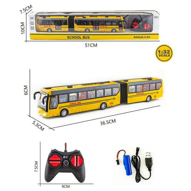 Coche de control remoto de carga, autobús de control remoto, autobús escolar, autobús turístico, coche de juguete para niños